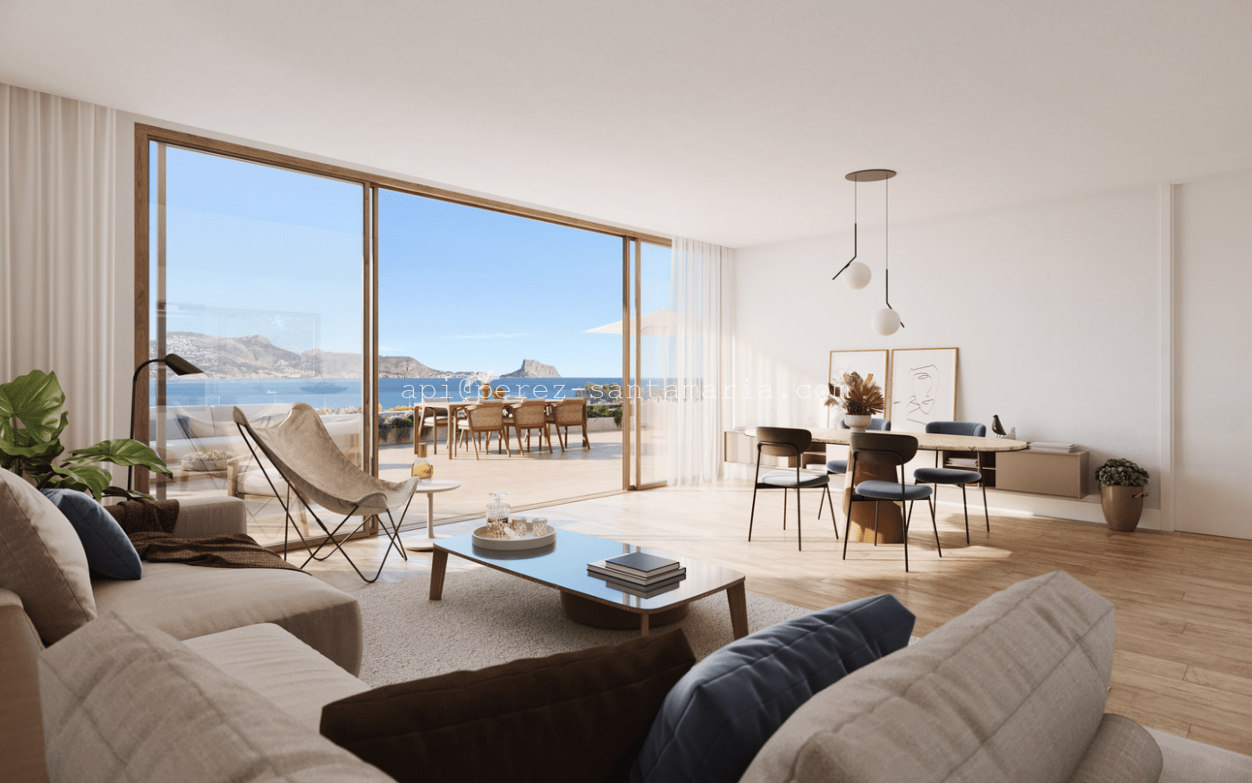 E01_Mayor Interior F2_Living_12 (1) Atico de nueva construcción en el centro del Albir