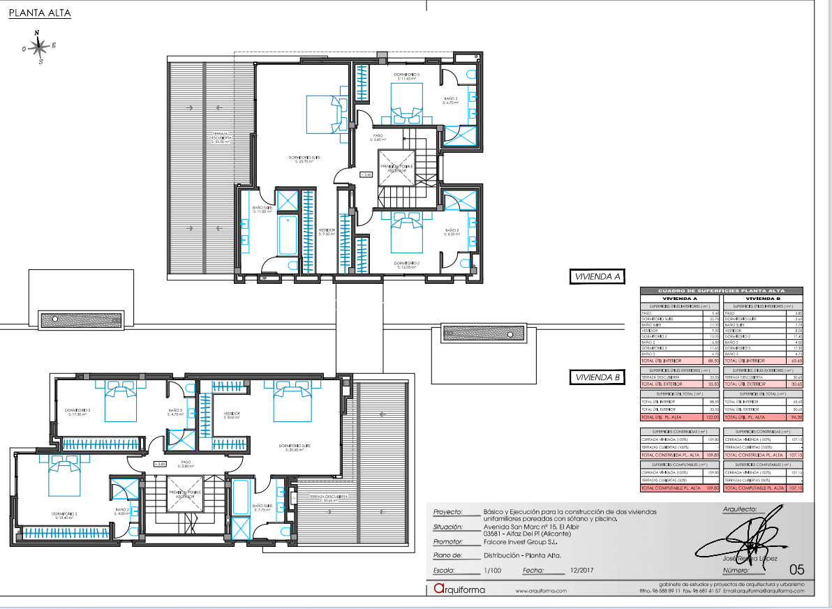 PLANO3 Fabuloso Chalet en construcción en el Albir